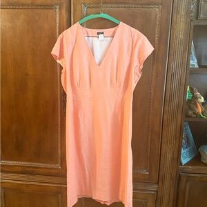 J Crew Linen V-Neck Dress